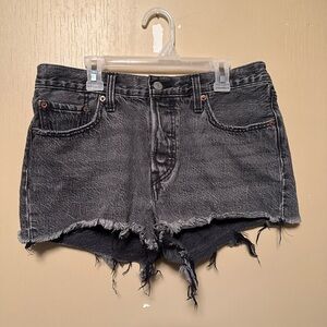 Levi’s 501 Size 28 Black Raw Hem Cutoff Shorts